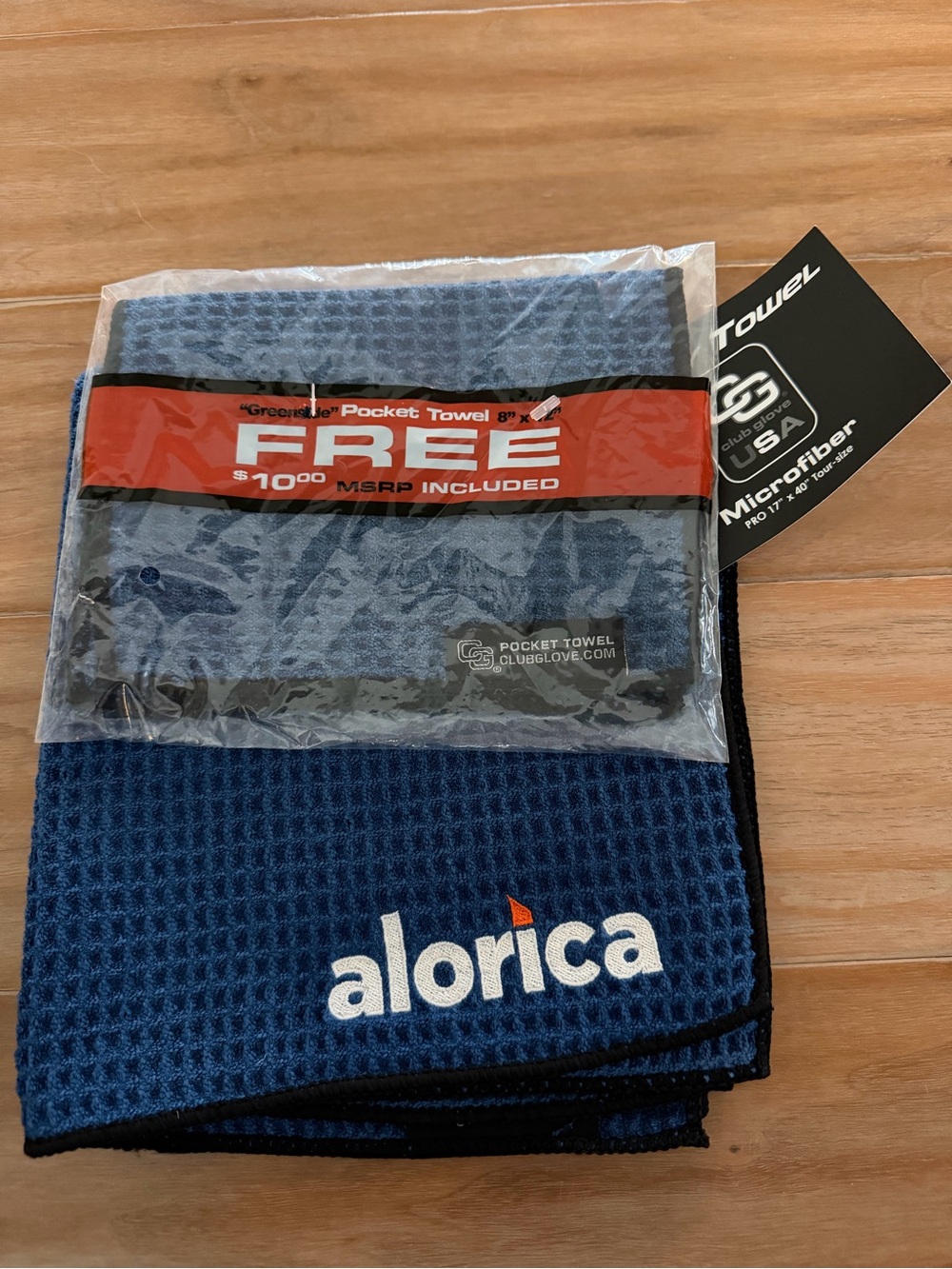 Club Glove Microfiber Golf Caddy Towel Navy - New With Tag